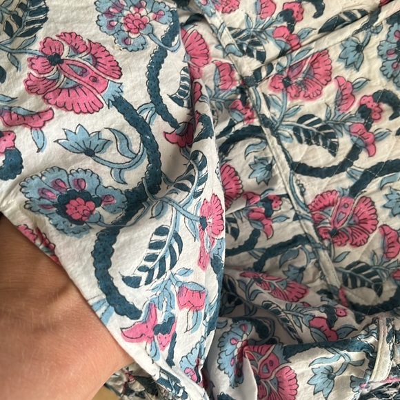 Anna Cate Harper Square Neck Puff Sleeve Dress Pink Blue Floral Size Small - Picture 6 of 7